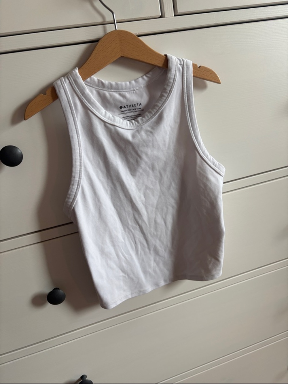 Athleta White Ribbed Crop Tank - Girls Sleeveless Athletic Top